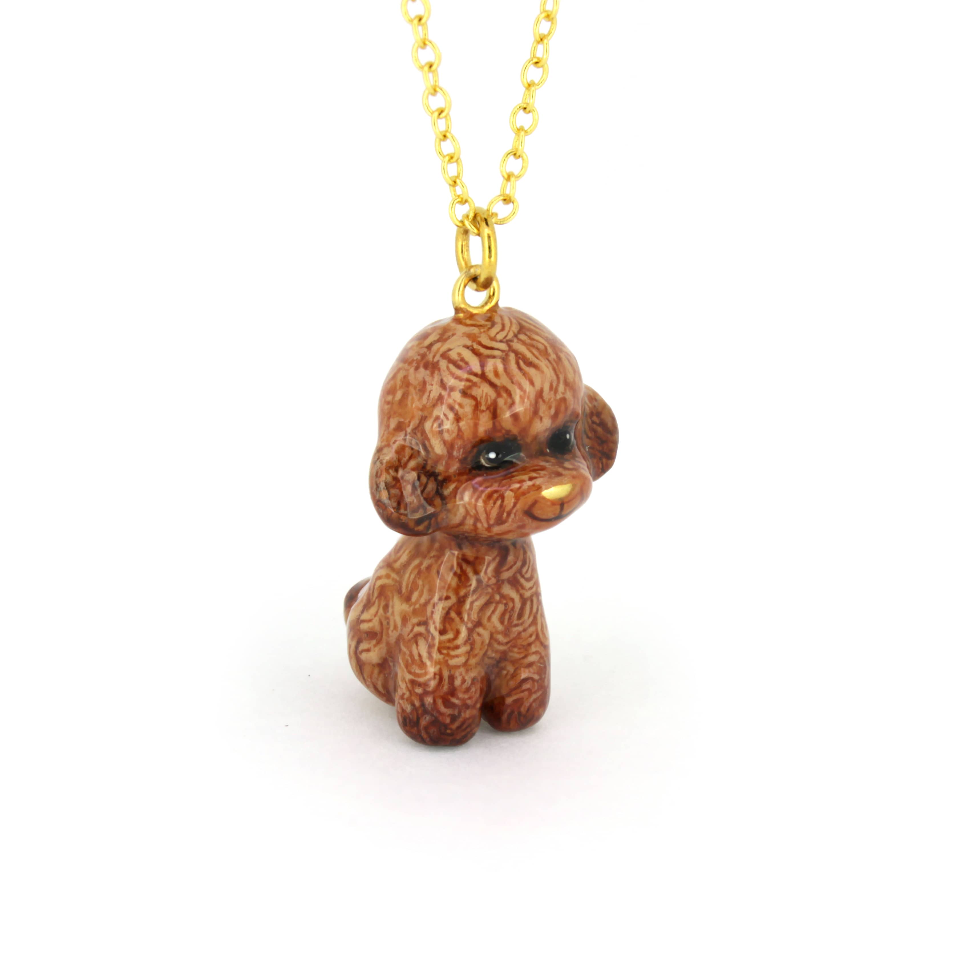 Handcrafted poodle necklace with a cute design.