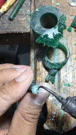 Handcrafting a rabbit ring from wax carving to hand-painting, creating a unique piece of art.