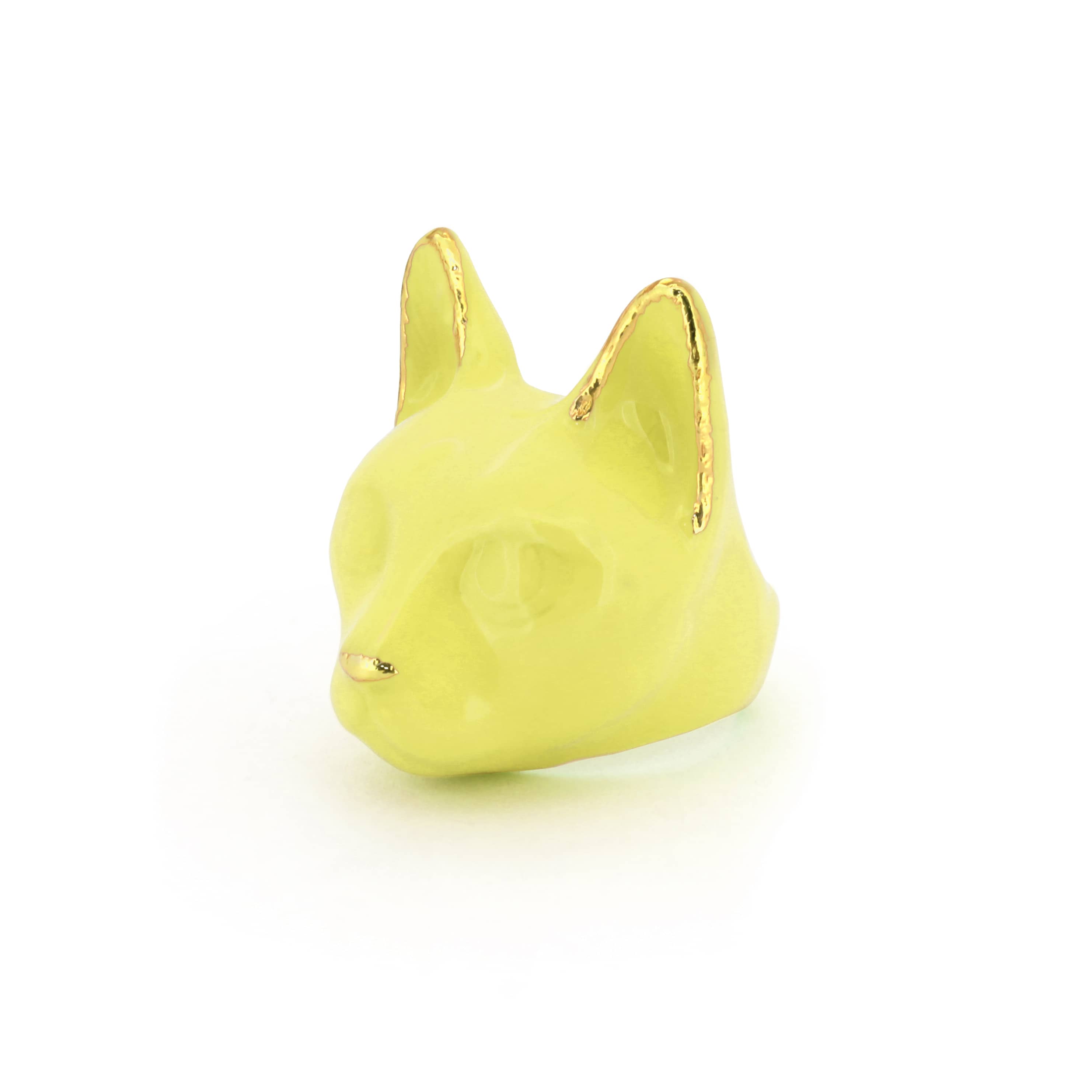 Unique summer collection cat ring in yellow, perfect for cat lovers.