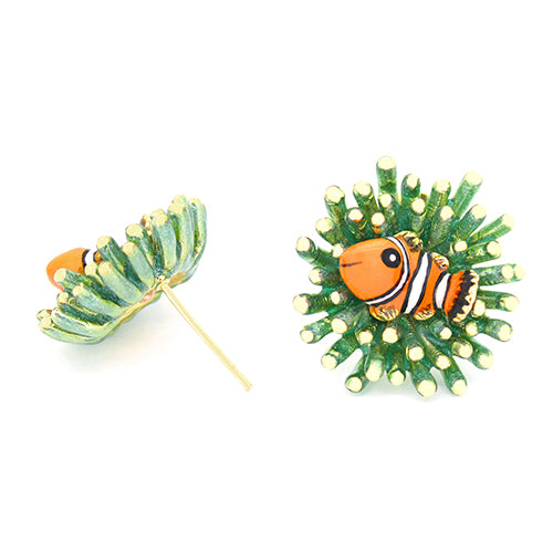 Clownfish and Sea Anemone Earrings