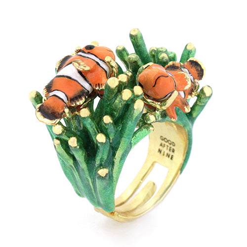 Clownfish and Sea Anemone Ring