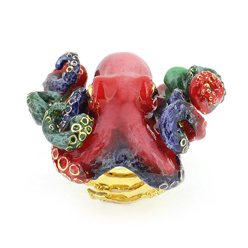 Red Octopus Ring