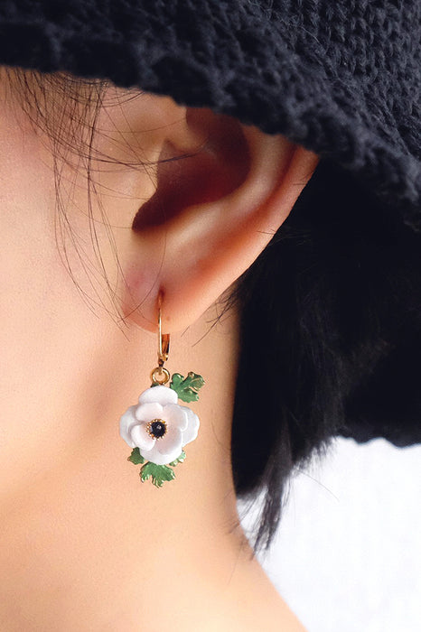Anemone White Earrings