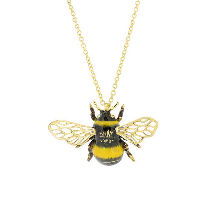 Big Crystal Bee Pendant Necklace in Gold | Lisa Angel Jewellery