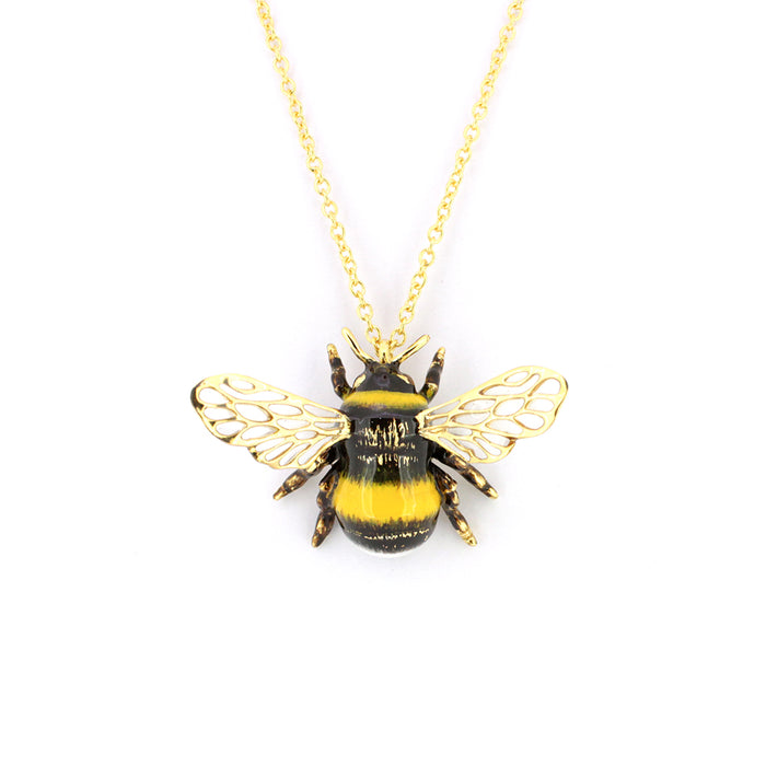 Jewelry :: Necklaces :: Statement Necklaces :: Bee Pendant, Bumblebee  Pendant, Honeybee Necklace, sterling silver, Garden Jewelry, Insect Jewelry  - The Garden Bee