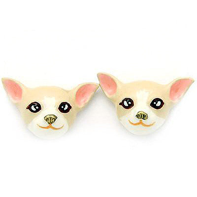 Creamy Chihuahua Earrings