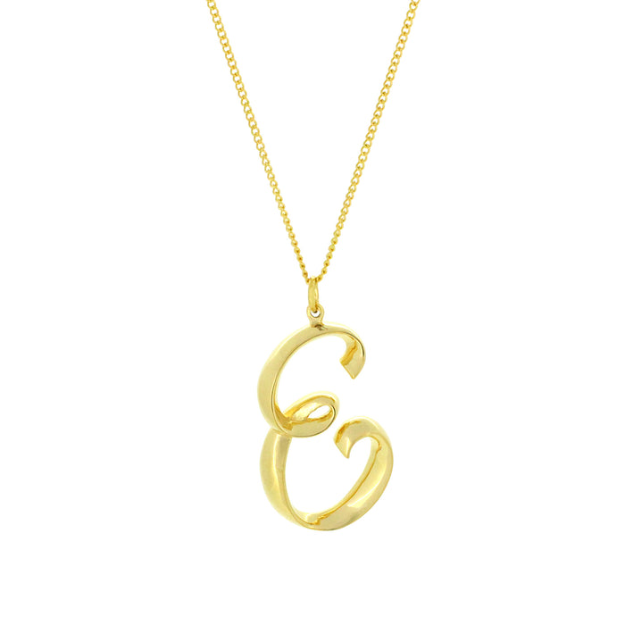 Letter E Initial Necklace 9 Carat Rose Gold | Australia – Silver Steel