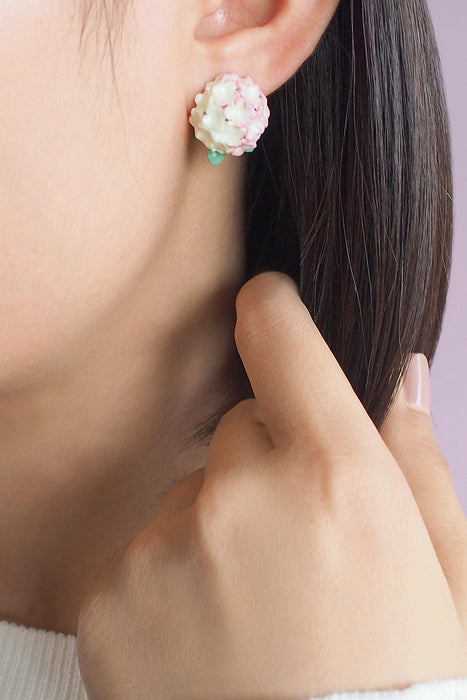 Hydrangea Pink Earrings