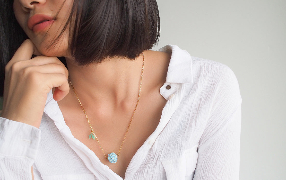 Hydrangea Blue Necklace