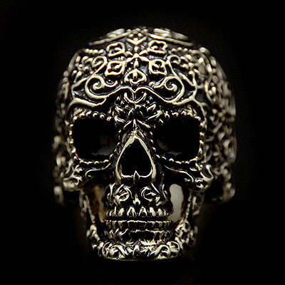 Filigree Skull Gold-Black Ring