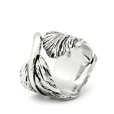 Feather Ring Silver