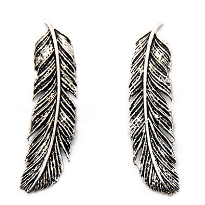 Feather Earrings Silver