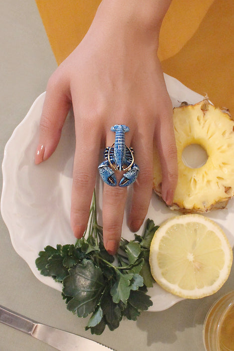 Blue Lobster Ring