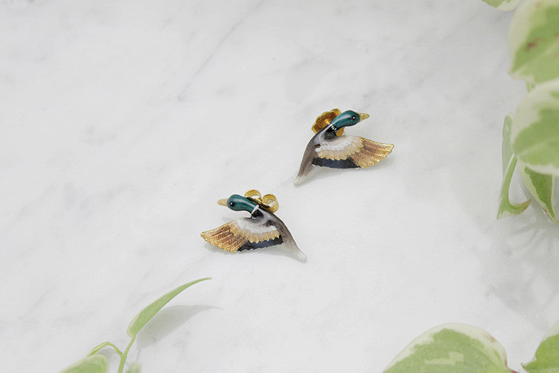 Mallard Duck Earrings | Ballerine Bird