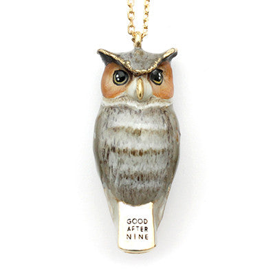 Merry Great Horned Owl Whistle Necklace