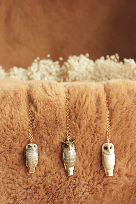 Happy Spotted Owl Whistle Necklace