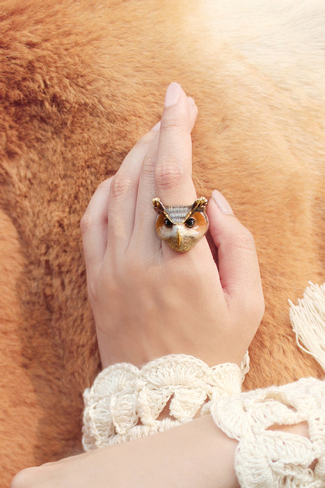 Merry Great Horn Owl Ring