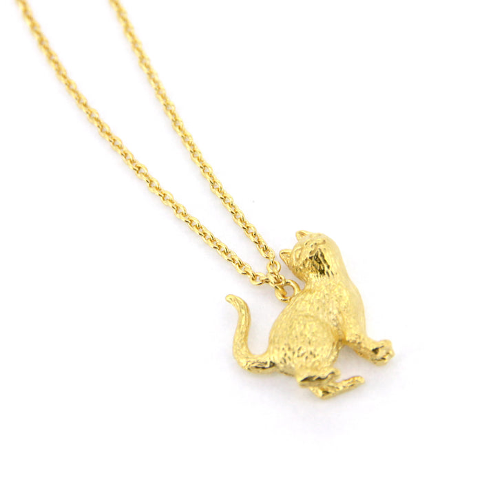 Murmur Stand Up Cat Necklace 925 Sterling Silver