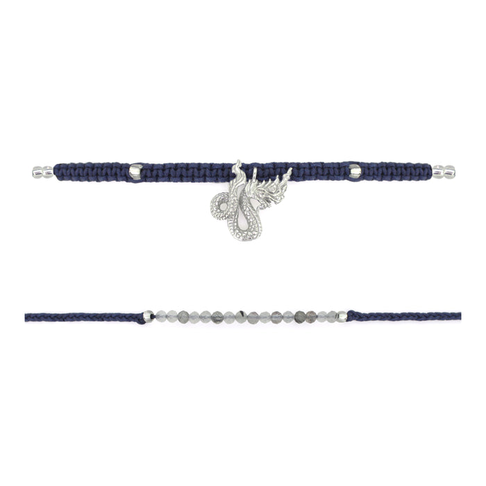 Naga Silver-Navy Blue SET Bracelet / Favora - Lucky