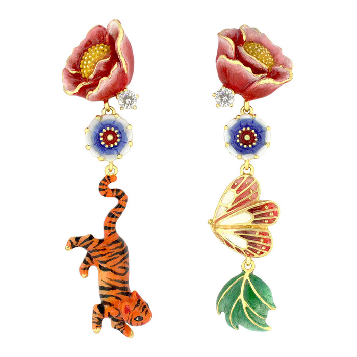 Orient Romance Tiger Butterfly Earrings