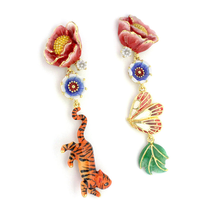Orient Romance Tiger Butterfly Earrings