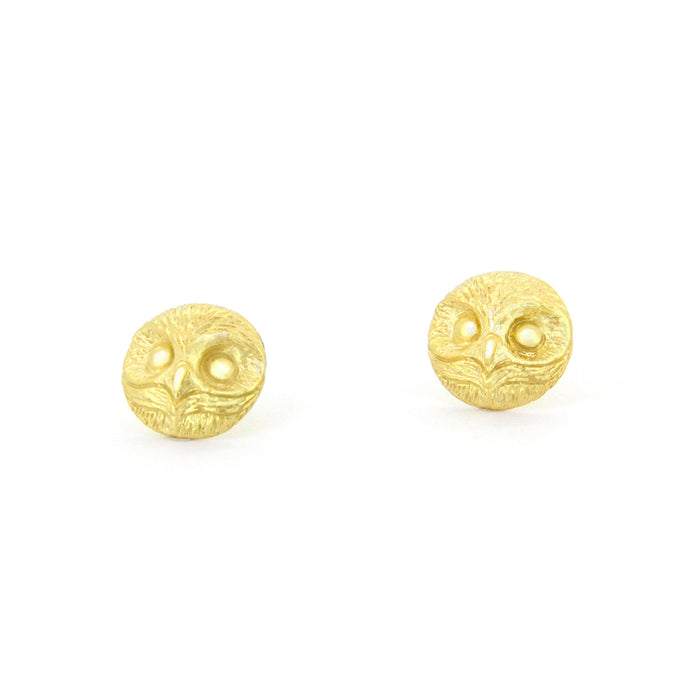 Happy Spotted Owl Stud Earrings 925 Sterling Silver