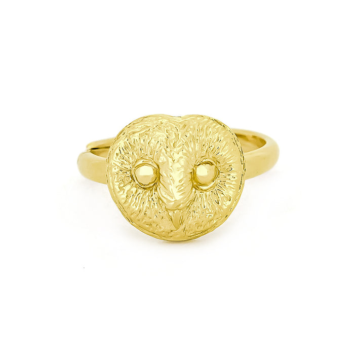 Lucky Barn Owl Ring 925 Sterling Silver