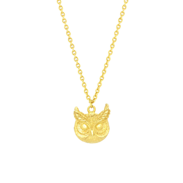 Merry Great Horn Owl Necklace 925 Sterling Silver