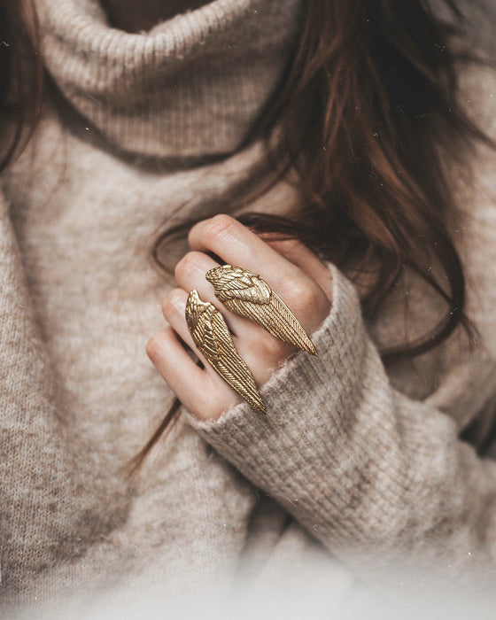 Demon Wings Ring Black