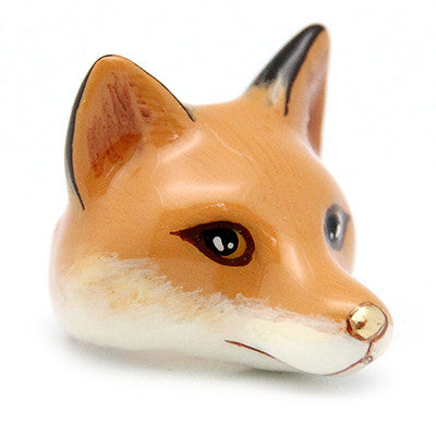 Unique red fox head ring with detailed facial features, perfect for animal lovers.