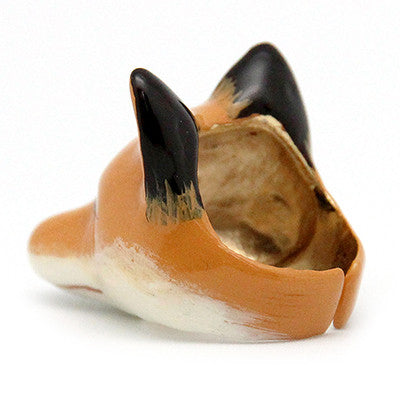 Unique red fox head ring with detailed facial features, perfect for animal lovers.