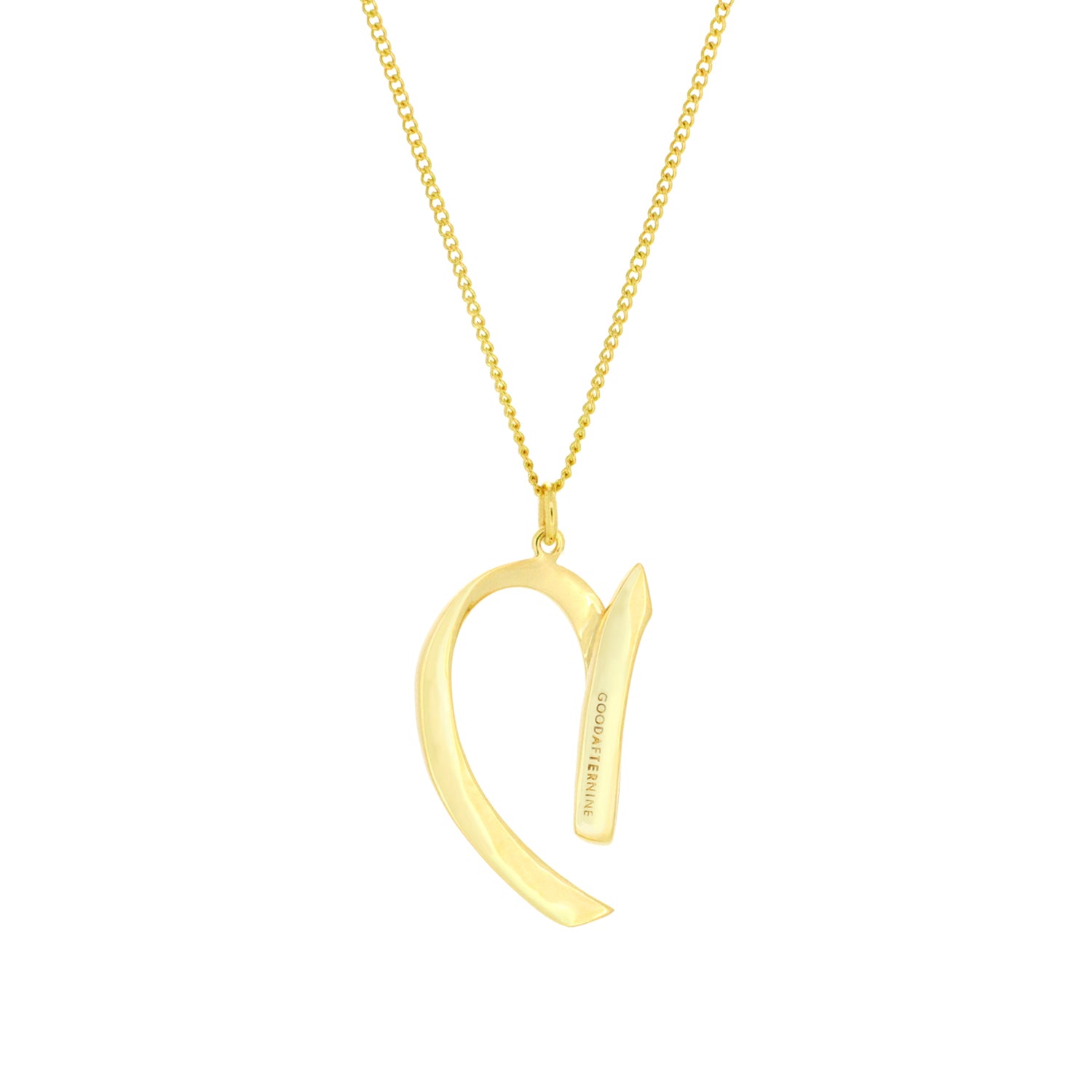 Beautiful gold plating finish necklace showcasing an artistic letter D.