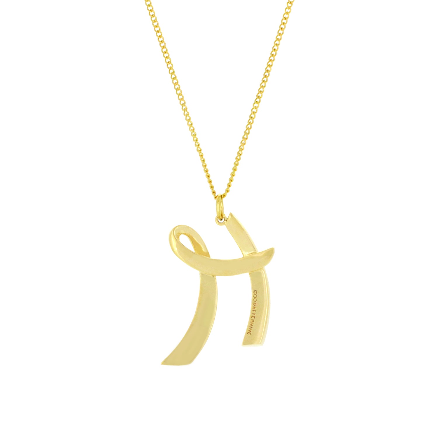 Gold-colored necklace with a beautiful letter H pendant.