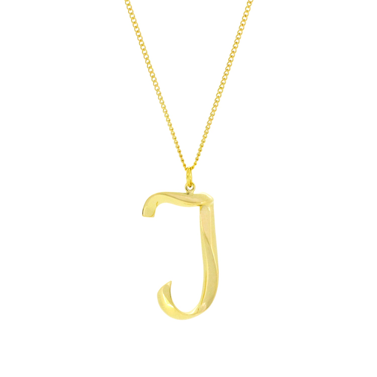 Trendy necklace with a gold-colored letter J pendant for fashion lovers.