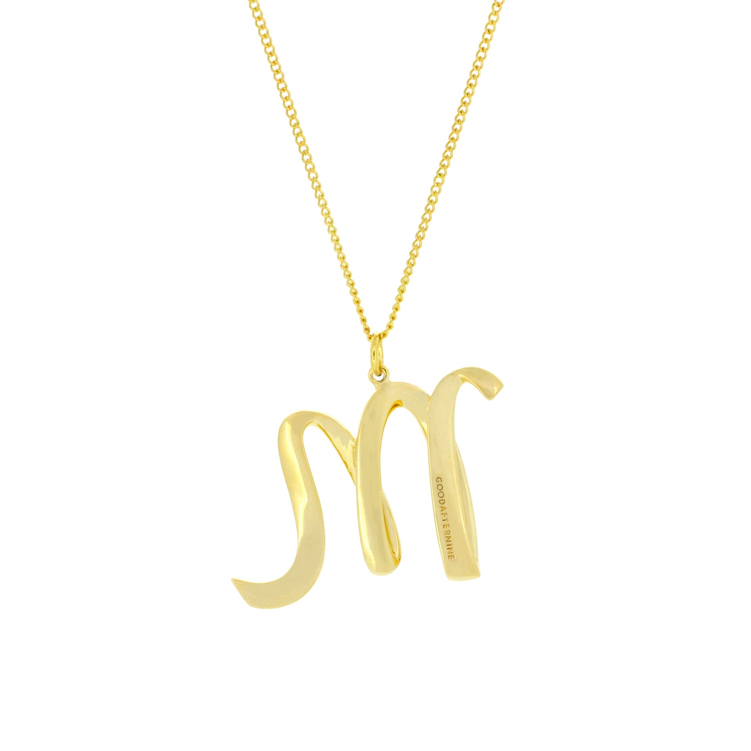 Charming necklace with a gold-colored letter M pendant for fashion lovers.