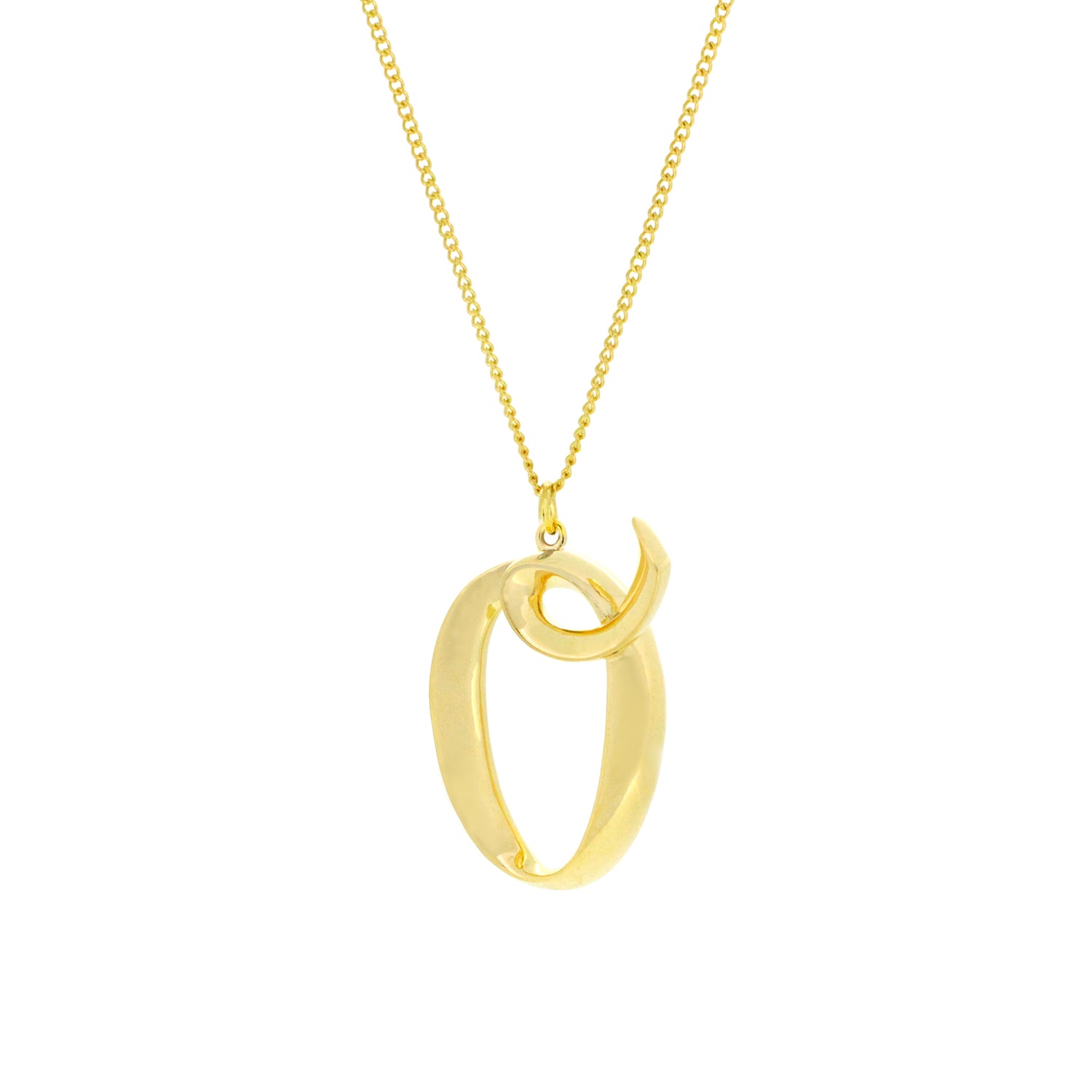 Beautiful gold plating finish necklace showcasing an artistic letter O.