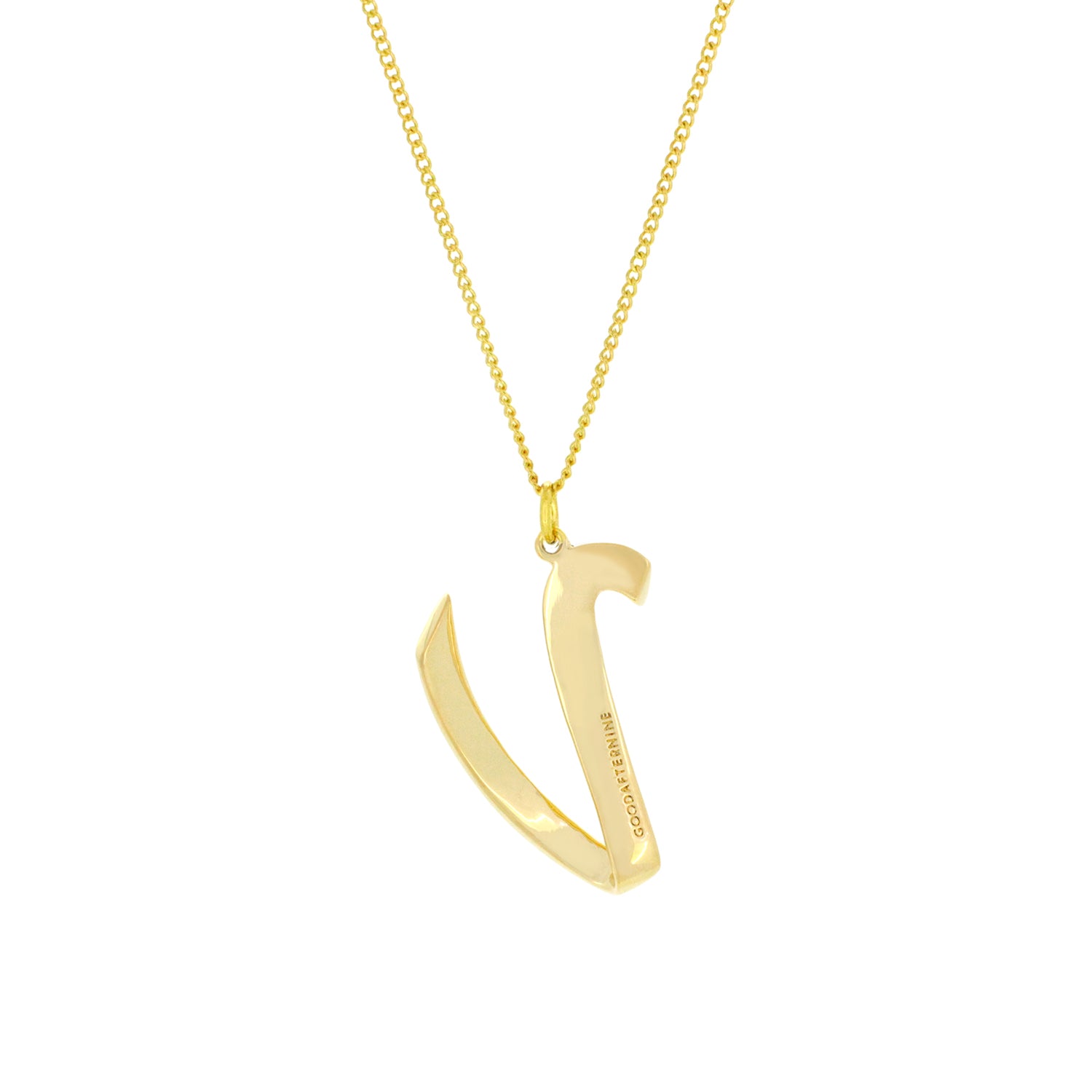 Beautiful gold plating finish necklace showcasing an artistic letter V.