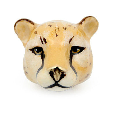 Artistic ring showcasing a cheetah face design