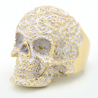Artistic skull ring showcasing detailing and craftsmanship