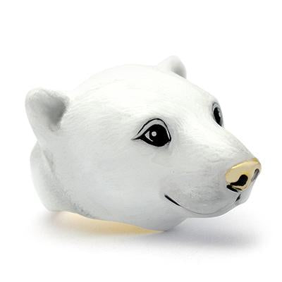Polar bear ring featuring a cute design with black eyes and a gold nose.