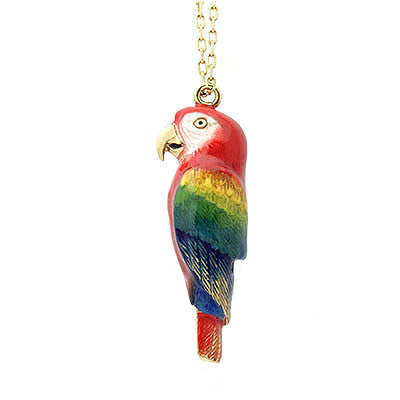 Scarlet Macaw Whistle Necklace