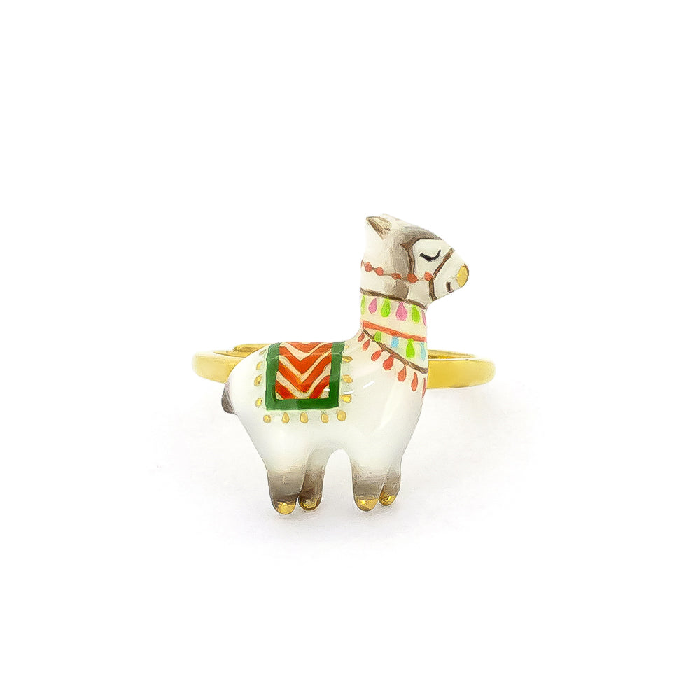 Cute alpaca ring with intricate detailing.