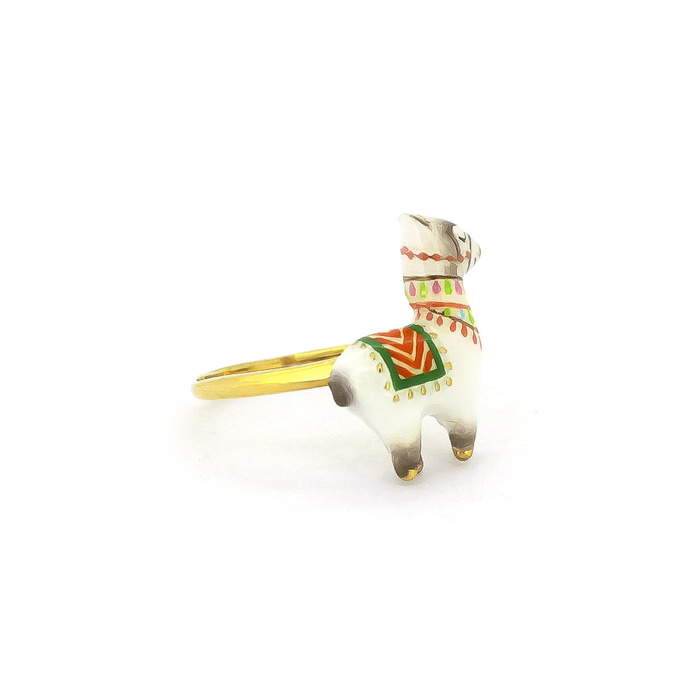 Cute alpaca ring with intricate detailing.