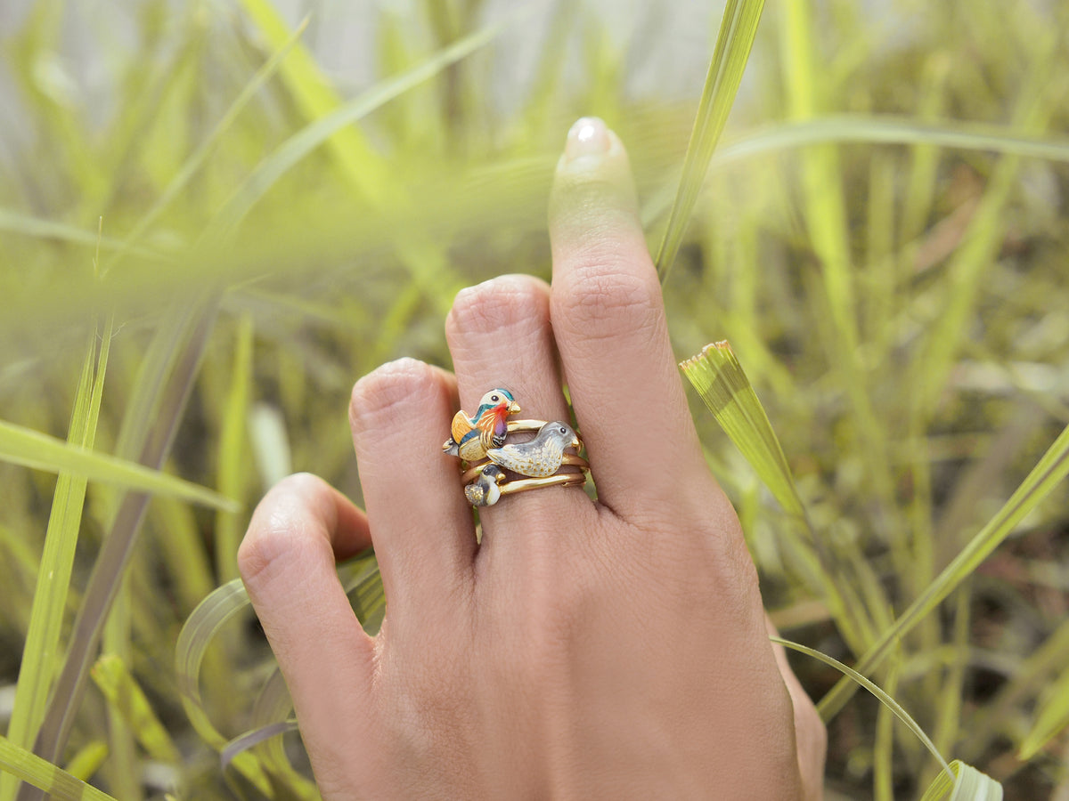 Mandarin Duck Family Stacking Ring | Happy Story